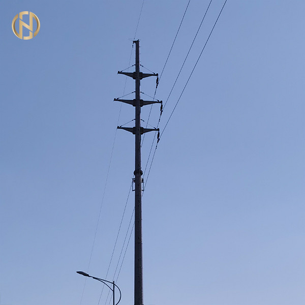 Quality 19M 3000daN 60FT Tubular Tapered Steel Pole Monopole Tower For Transmission Line for sale