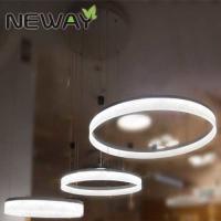China acrylic ring led ceiling pendant light circle chandelier for home hotel villa bar Crystal Nature White LED Pendant Light factory