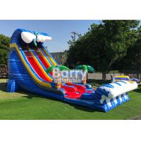 China Giant Inflatable Water Slides For Adult , Commercial 24′ Shark Sighted Dual Lane Slide , factory