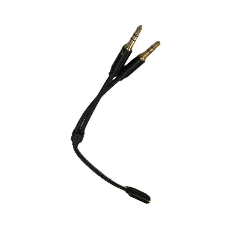 Audio Cable Headset Y Splitter Cable 3.5 mm 2 Male Mic Cable