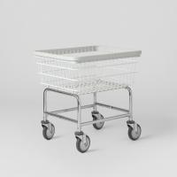 China Chrome Laundry Basket Carts Rolling Laundry Cart With Double Pole Rack factory