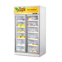Quality Double Upright Glass Door Fridge Commercial Refrigerator Swing Glass Doors for sale