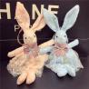 China Rabbit Shape Plush Keychain Toys Pink / Blue Color Custom Size With Lace Skirt factory