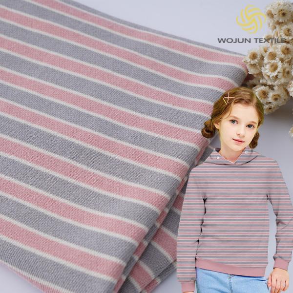 Quality 100 Cotton French Terry Fabric 320g 21S Stripe Double Yarn Material for sale