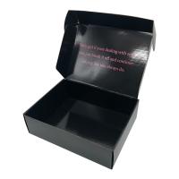 Quality Glossy Black Cardboard Corrugated Boxes , Foldable Kraft Paper Carton Box for sale