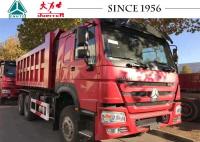 China 6X4 10 Wheeler HOWO Dump Truck For Mining In Red Color , Free Maintenance factory