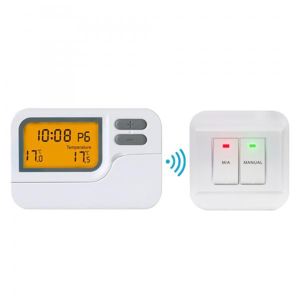 Quality 7 Day Programmable ABS White Color Wireless Thermostat For Heating Control for sale