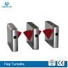 China Subway Station Single Motor Flap Barrier Turnstile 304 Stainless Steel factory