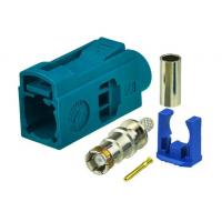 Quality Fakra Connector Fakra Z Type Female Jack Crimp Connector  Waterblue Neutral Coding for GPS DAB Satellite Radio Antenna for sale