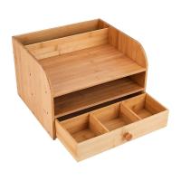 China 13 X 11.4 X 8.7 Inch Bamboo Desk Organizer For Office With Drawer factory