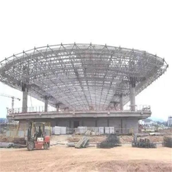 Quality Q345 Triple Layer Grid Space Frame 300m Stadium Roof Construction Painting for sale