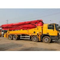 Quality Refurbished 140m3/H 600L Barrel Concrete Boom Pump Truck Orange Four Axle for sale
