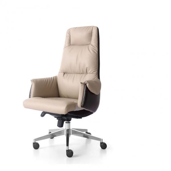 Quality Contemporary Aluminium Executive Leather Office Chair Ergonomic OEM for sale
