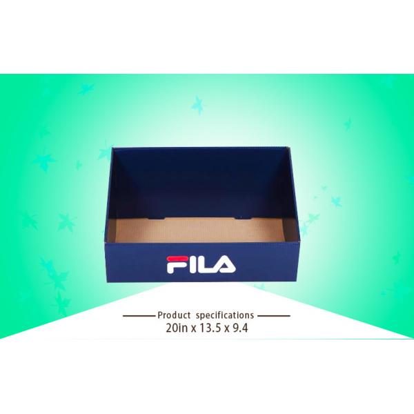 Quality Biodegradable CMYK FILA Shoe PDQ Cardboard Trays 350gsm CCNB for sale