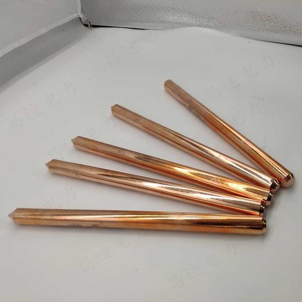 Quality 16mm Solid Copper Earth Rod 6ft With Electroplating Solid Copper Earthing Rod for sale