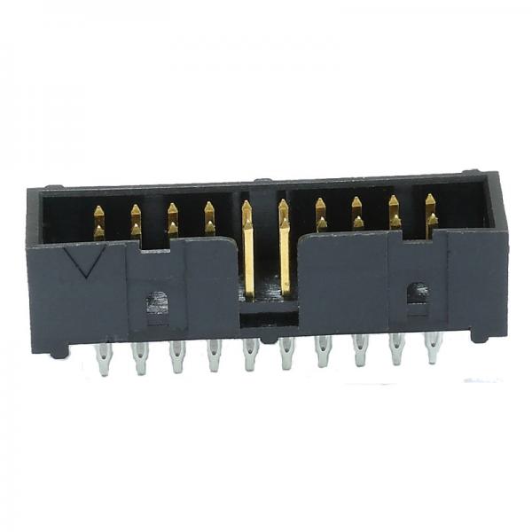 Quality Press Fit Type Box Header Connector 2.54mm Pitch Straight PBT Black ROHS UL94V-0 for sale