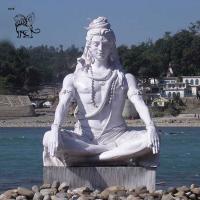 China BLVE White Marble Life Size Lord Shiva Garden Statues Stone Sculpture Hindu God Large Outdoor Religious factory
