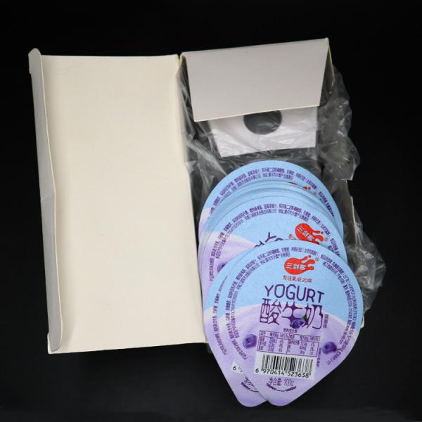 Quality ODM MOPP Splitting Yogurt Foil Lids Die Cut PET Cup Eye Catching Printing for sale