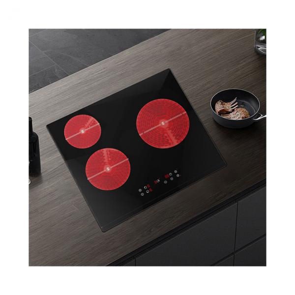 Quality Vertical 3 Ring Built In Ceramic Hob  5100w Household Time Setting for sale