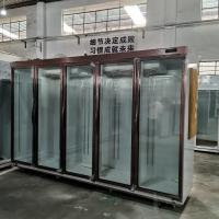 China 5 Glass Door Frozen Foods R404a Commercial Reach In Standing Freezer factory