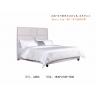 China Light American style Bed sets Leather upholstered headboard bed for Hotel guestroom furniture with Wooden Side table factory