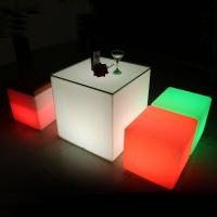 China PE Material Light Up Cube Chair , Illuminated Outdoor LED Cube Seat factory