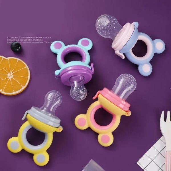 Quality Portable Silicone Fruit Teether Tasteless , Multiscene Newborn Silicone Pacifier for sale