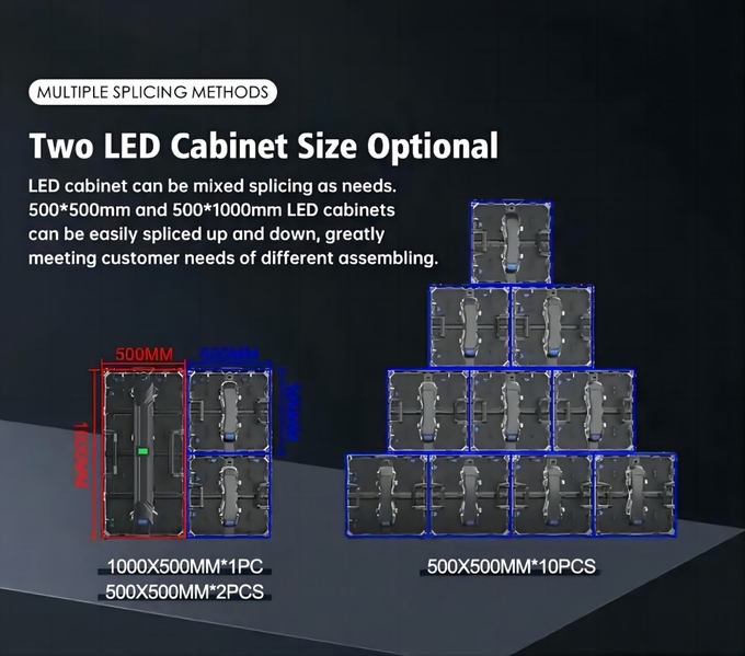 P4.81mm Outdoor Rental LED Display, Rental Video Wall LED With Aluminum Cabinet 5