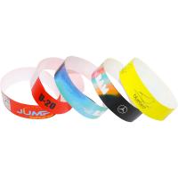 China Disposable Custom Tyvek Wristbands For Events White Red Blue Security factory