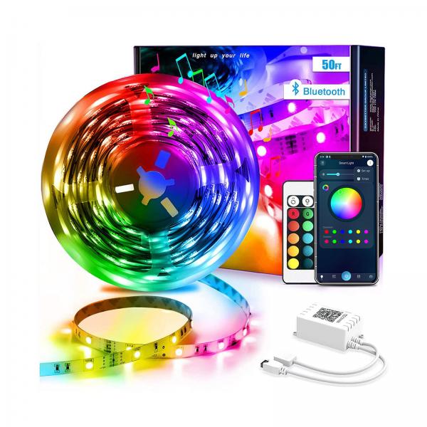 Quality 6 To 36V 15M 5050 RGB Smart LED Music Light Lights Music Sync Color Changing Flexible for sale