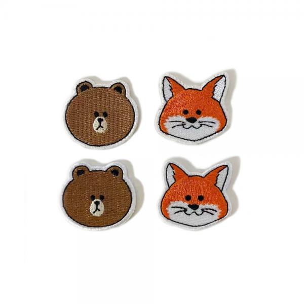 Quality Animal Fox Logo Clothing Embroidered Patches For T Shirt Laser Cut Border for sale