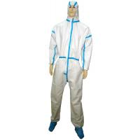 china Attached Hood 70gsm White Disposable Overalls 185cm
