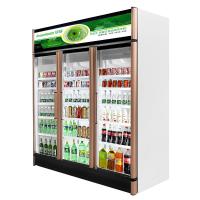 China Fan Assisted Commercial Glass Door Display Refrigerator / 3 Doors Upright Display Chiller factory