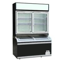 Quality 900L Multipurpose Double Glass Door Upright Freezer for sale