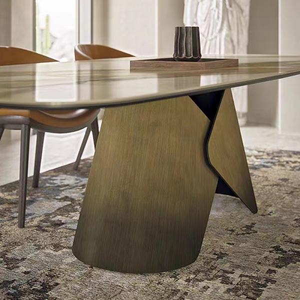 Quality Luxury Modern Ceramic Marble Top Dining Table 2400mm Length High End for sale