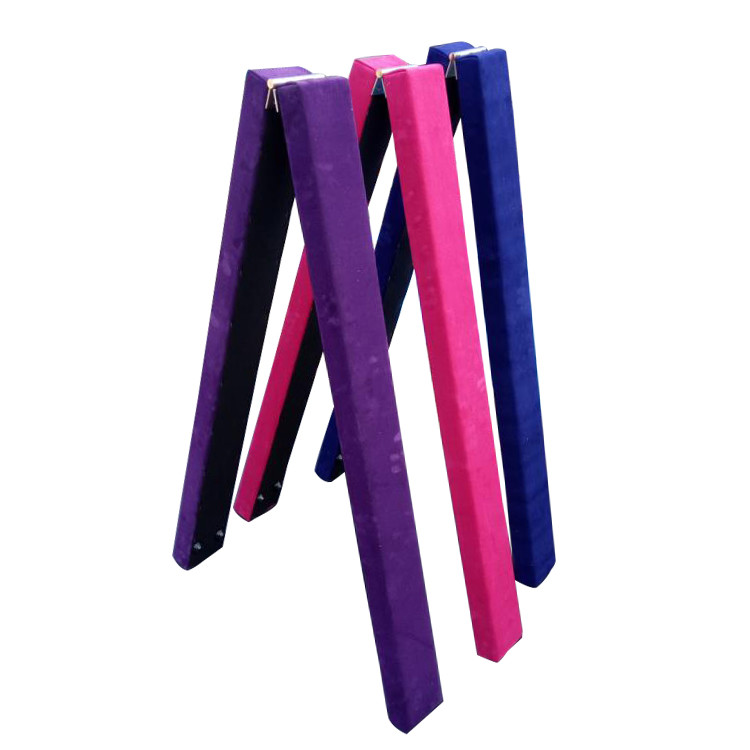 China School Folding Kids Gymnastics Beam With PVC Faux Suede Cover Surface factory