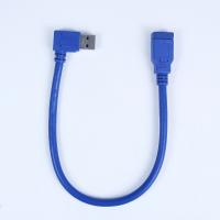China 30CM 1FT USB 3.0 A Male Plug to A Female Right Angle Jack Extension Cable Cord factory