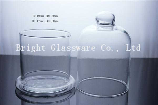 China hot sale candle jar with glass dome factory
