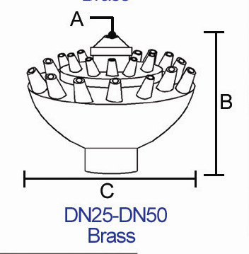 Quality Brass 3 Tiers 2 Inch Blossom Water Fountain Jet Nozzle for sale