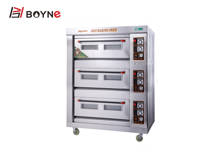 China 3 deck 6 trays gas bakery oven price/commercial bakery ovens for sale factory