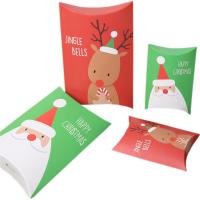China Printed Paper Pillow Box Personalized Colorful Packages For Christmas Gift factory