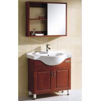 China Floor mounted PVC Bathroom Vanity，Wood grain PVC bathroom cabinet,Mirror cabinet for sale