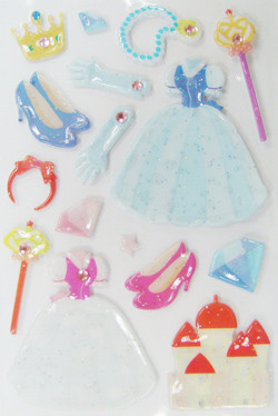 Quality Lovable 3D Princess Kawaii Puffy Stickers For Mobile Phone Rotary Printing Type for sale