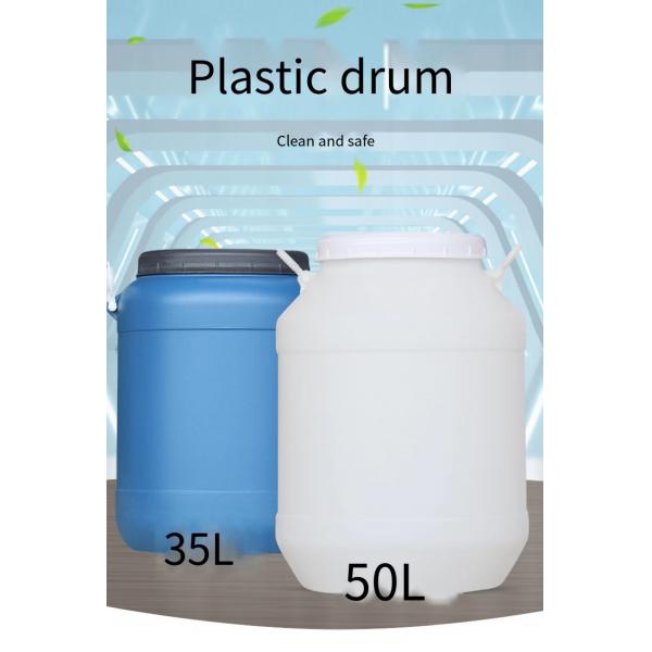 Quality Reusable 50L Plastic Chemical Container With Lid HDPE White Round for sale