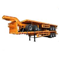 China Multi Funtion flatbed semi trailer  75 Ton Trailer Hydraulic Low Bed Trailer factory