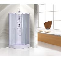 China Customized Corner Shower Stall , Curved Corner Shower Units White Painted Profiles factory