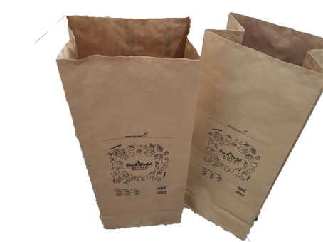Quality Double Layers Brown Kraft 120g/M2 Charcoal Paper Bags for sale