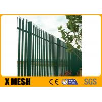 China W Section 68mm Wrought Iron Fence Panels Green Pvc Coated For Chemical Plant for sale