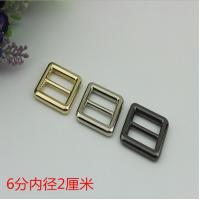 China Metal hardware 20 mm light gold slider adjuster metal buckles for luggage bags for sale
