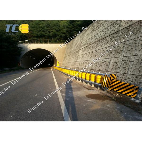 Quality Safety Highway Road Roller Barrier Rolling Guardrail Yellow Anti Corrosion for sale
